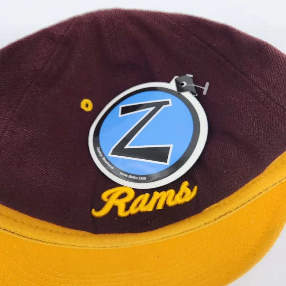 NCAA Zephyr Hat Cap Colorado State Rams Hat Maroon‎ Yellow Youth Stretch NEW